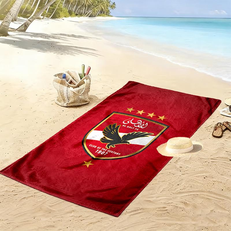 Al Ahly Print Beach Towel, Large Soft Quick Dry Towel for Beach Camping Swimming