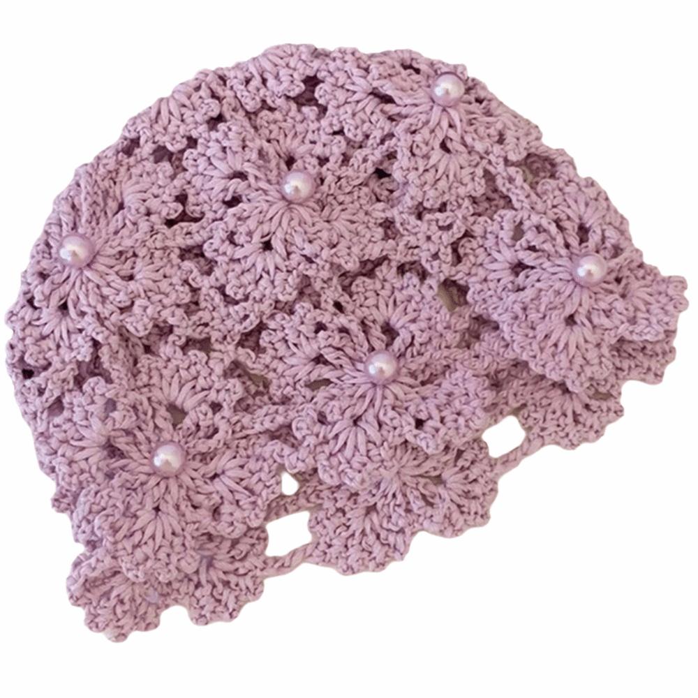 Breathable Pullover Cold Hat Hand-crocheted Beret Cap Fashion Knitted Beanie Cap  Women