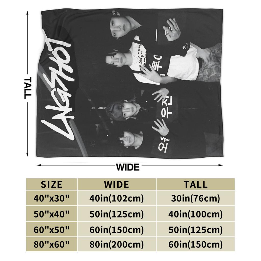 Kpop-Gruppe Lngshot Decke Warm Gemütlich Flauschig Überwurfdecken für Sofa 50x60 Zoll Mehrere Größen Tagesdecken