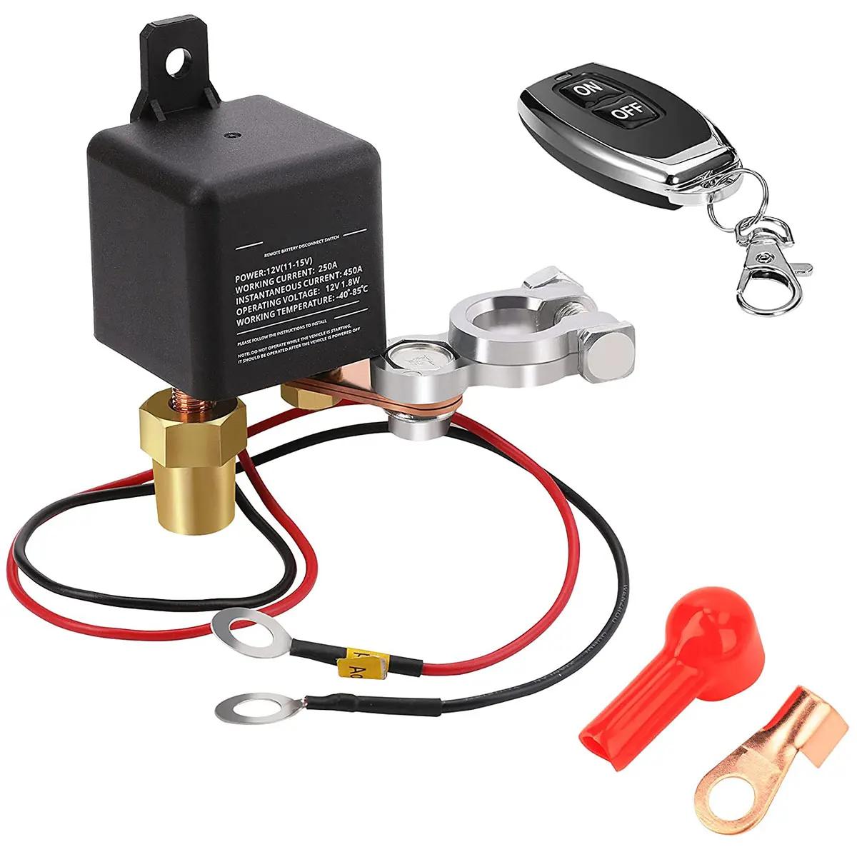 

Дистанционный выключатель аккумулятора 12 В 250 А многоразовый выключатель аккумулятора для автомобиля, лодки, морского судна, выключатель предотвращения разряда аккумулятора чёрный