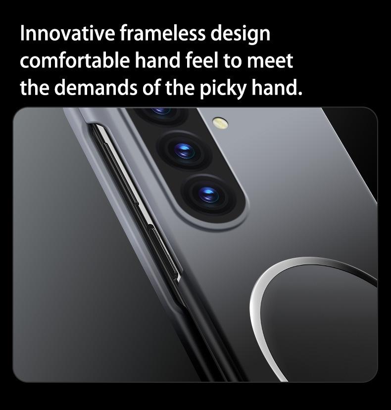 Samsung Z Fold7 Frosted Magnetic Case with Ring Holder – Skin-Feel Protective Cover