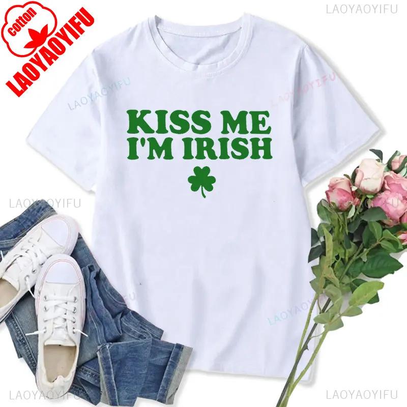 Womens Tshirt St Patricks Day Graphic Tops Funny Short Sleeve Shamrock Shirts Cute St Pattys Printed Tee Unisex Cotton Camisetas