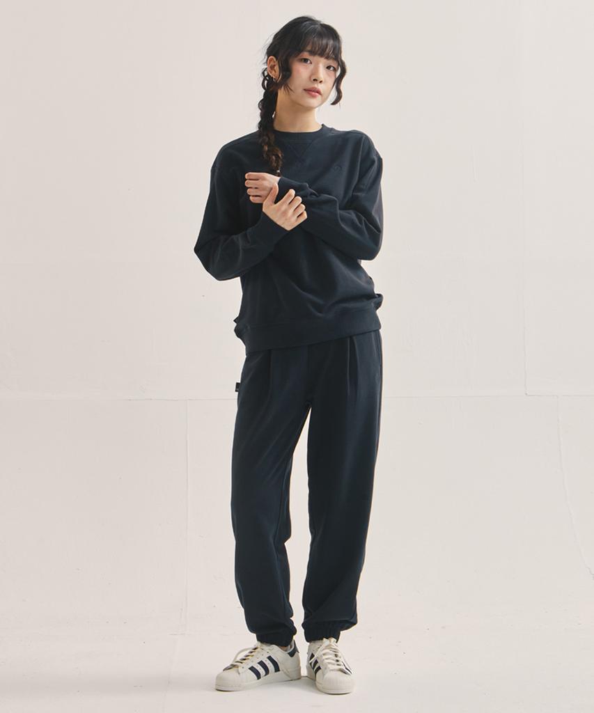 WILLIWAW STUDIO Ww Cover Stitch Sweatshirt [Navy Black]