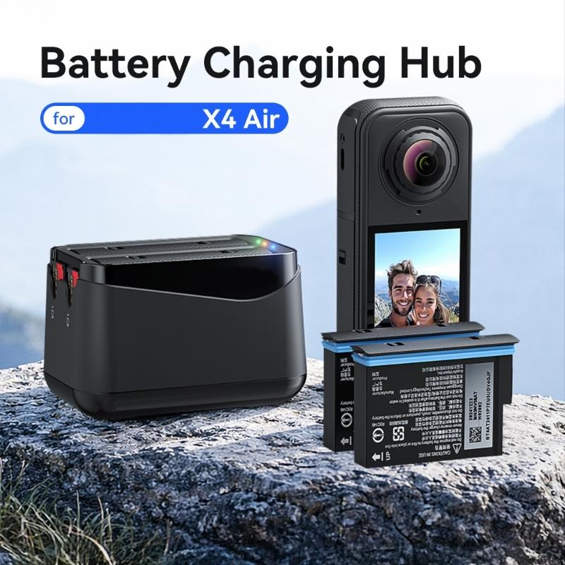 Rapid Multi Battery Charging Dock For 360 X4 Air Action Cameras Featuring Quick Charging Technology And Safety Features