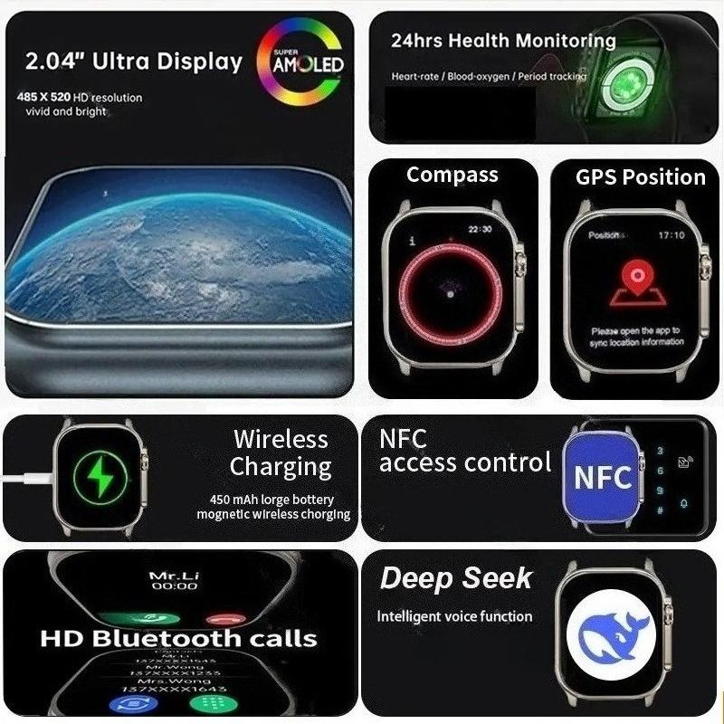 Nouvelle Montre Intelligente Originale Hello Watch 3 Plus ULTRA 3 49mm HD AMOLED 4G ROM NFC DeepSeek GPS Boussole Appel Bluetooth Montre Hommes Femmes