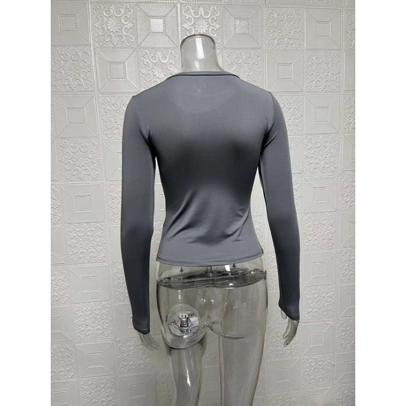 Women's Slim Fit Base Shirt Long Sleeved T-shirt Top