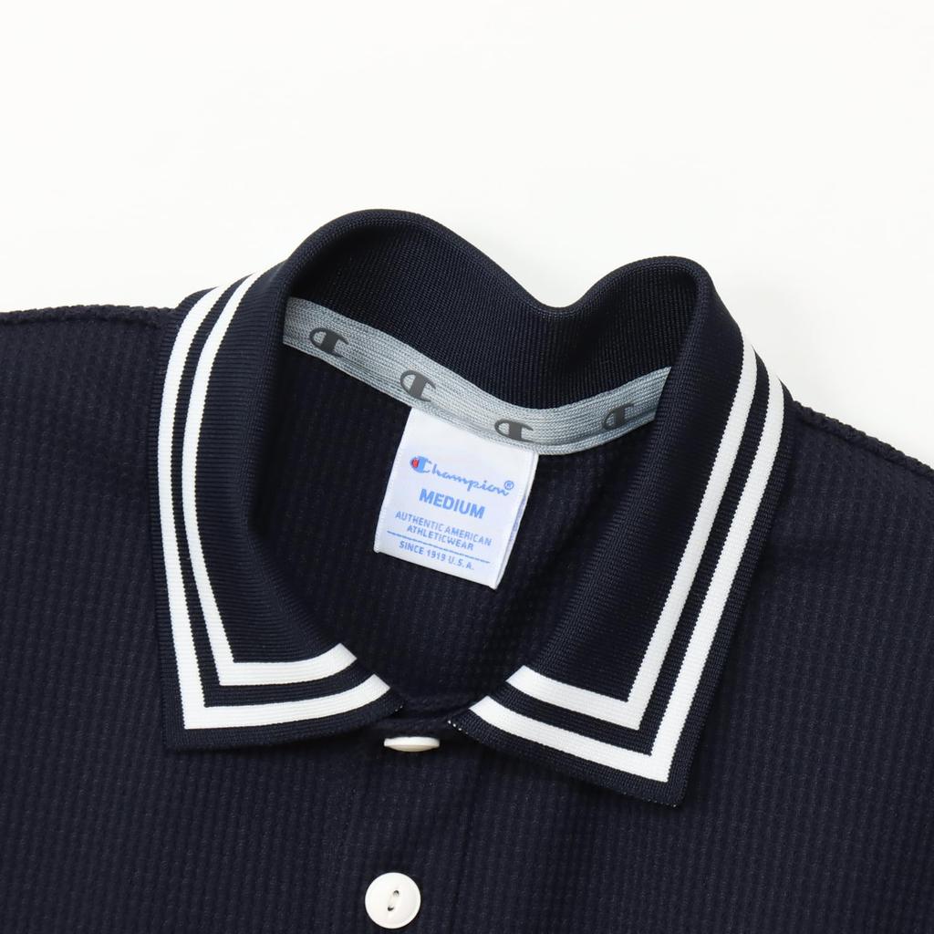 Champion Long Sleeve Polo Size UV for Golf Women's Shirt, CW-AG407, Navy, L, Protection, Quick-Drying, Warm, One-Point Logo,