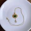 Designer Original New In Natural Hetian Jade Necklace Retro Exquisite Pendant Elegant Charm Lady  Clavicle Chain Jewelry