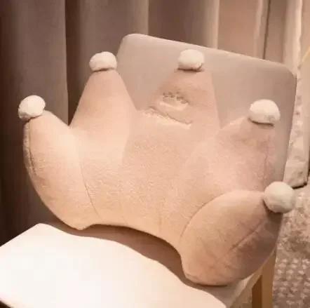 Crown Shape Pillow Office Lunch Rest Pillow Plush Fabric Detachable Washable Cushion Multi Functional Reading Headrest