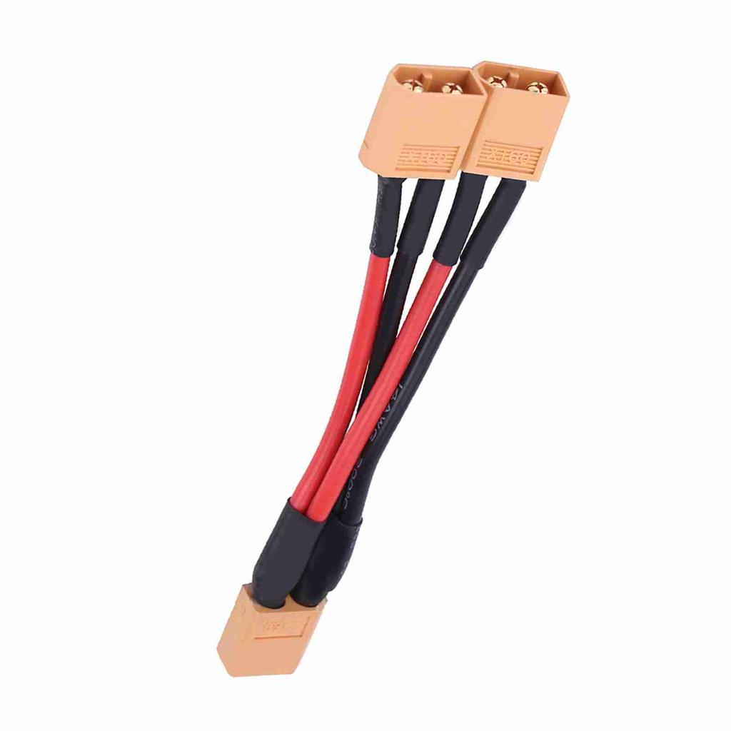 XT60 Parallel Battery Pack Connector Adapter 14AWG Cable for RC Lipo 1 Female To 2 Male