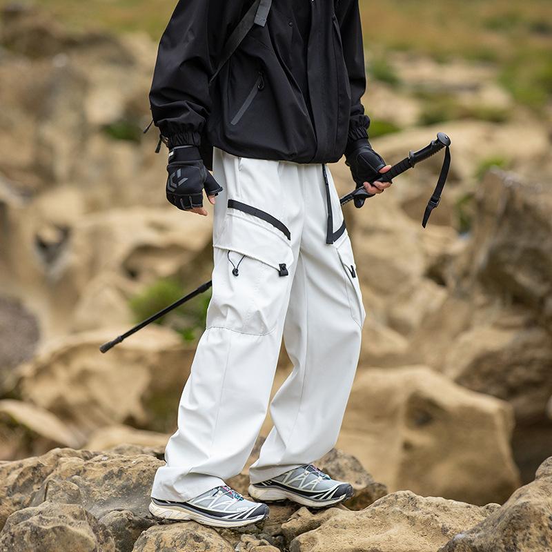 Mens Loose Straight Multi Pocket Casual Outdoor Work Cargo Pants