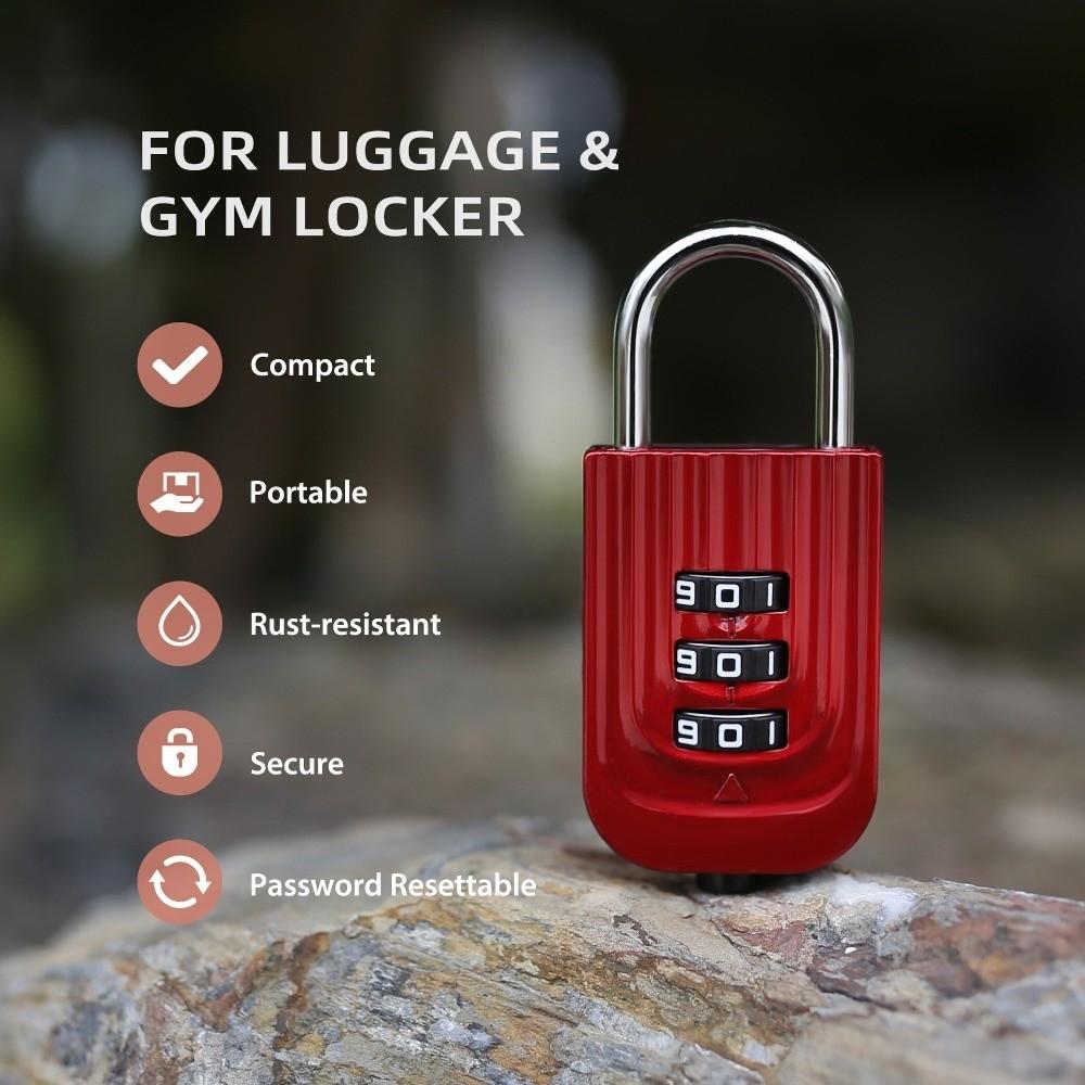 Zinc Alloy 3 Digit Password Lock Anti-theft Secure Suitcase Security Coded Lock Luggage Combination Lock Travel Outdoor Tools