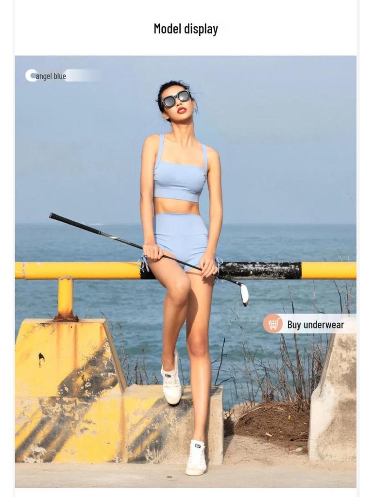 High-Waisted No-Line Yoga Shorts with Drawstring - Nude Feel, Hip Lift, Three-Point Style for Women