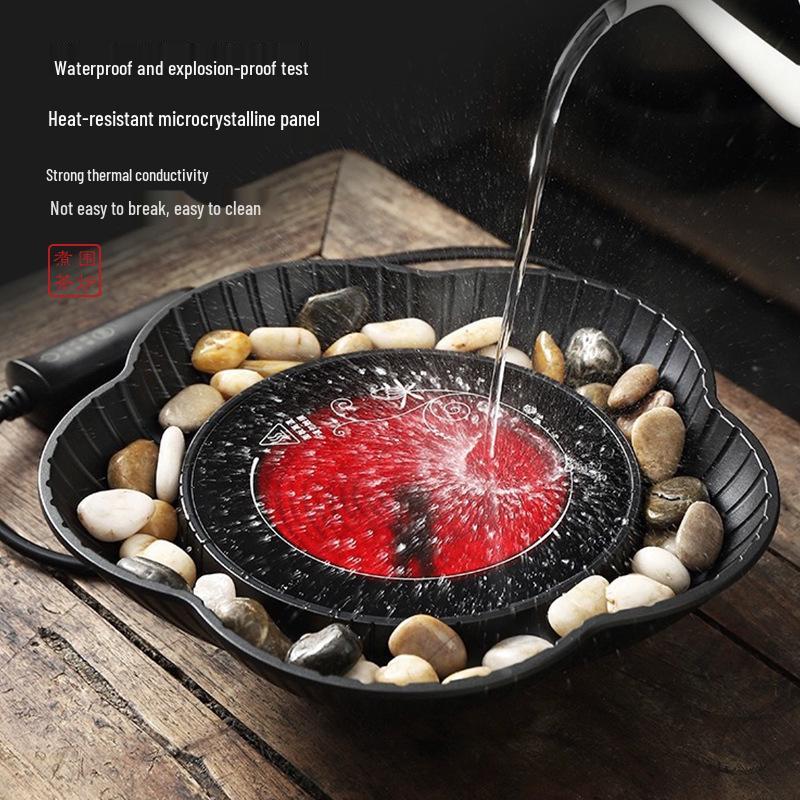 Chinese Style Indoor Tea and Wine Warmer Set with Electric Ceramic Stove and Glass Teapot