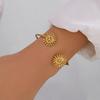 Stainless Steel Exaggerated Sunflower Opening Bracelets For Women Fashion Gold Color Punk Star Moon Cuff Bangles Party Jewelry