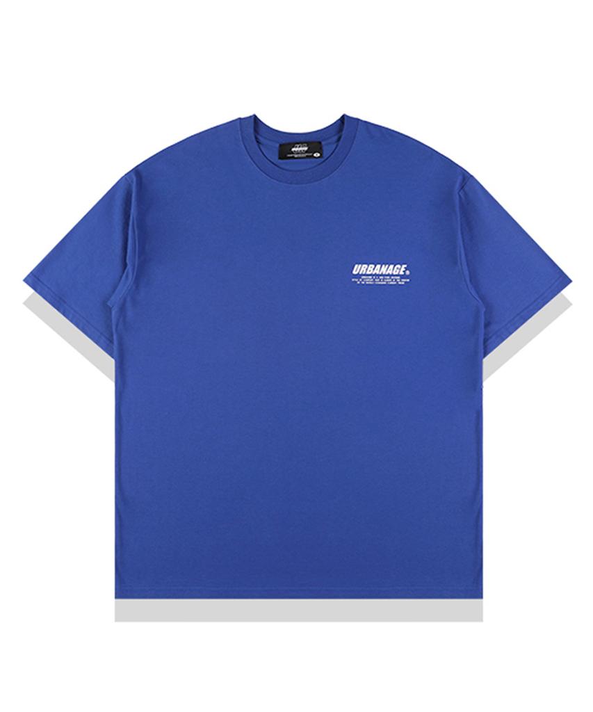 URBANAGE Newtro Signature Oversized Short Sleeve T-Shirt_Blue