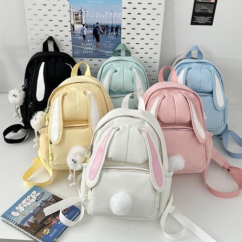 Korean version of sweet schoolbag for girls, cute rabbit ears backpack for high school students, light high school students, small backpack for travel