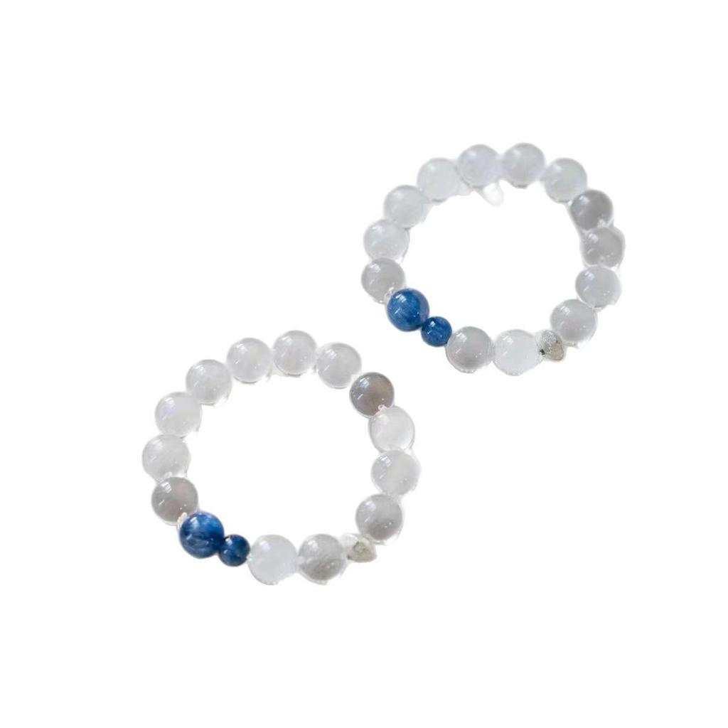 Natural White Crystal & Kyanite Bracelet – Trending Crystal Design Accessory