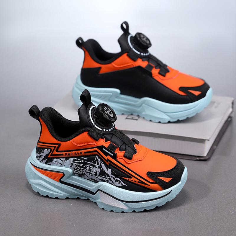 2025 Boys' Waterproof Leather Running Shoes - Non-slip, Trendy Autumn/Winter Style for Kids