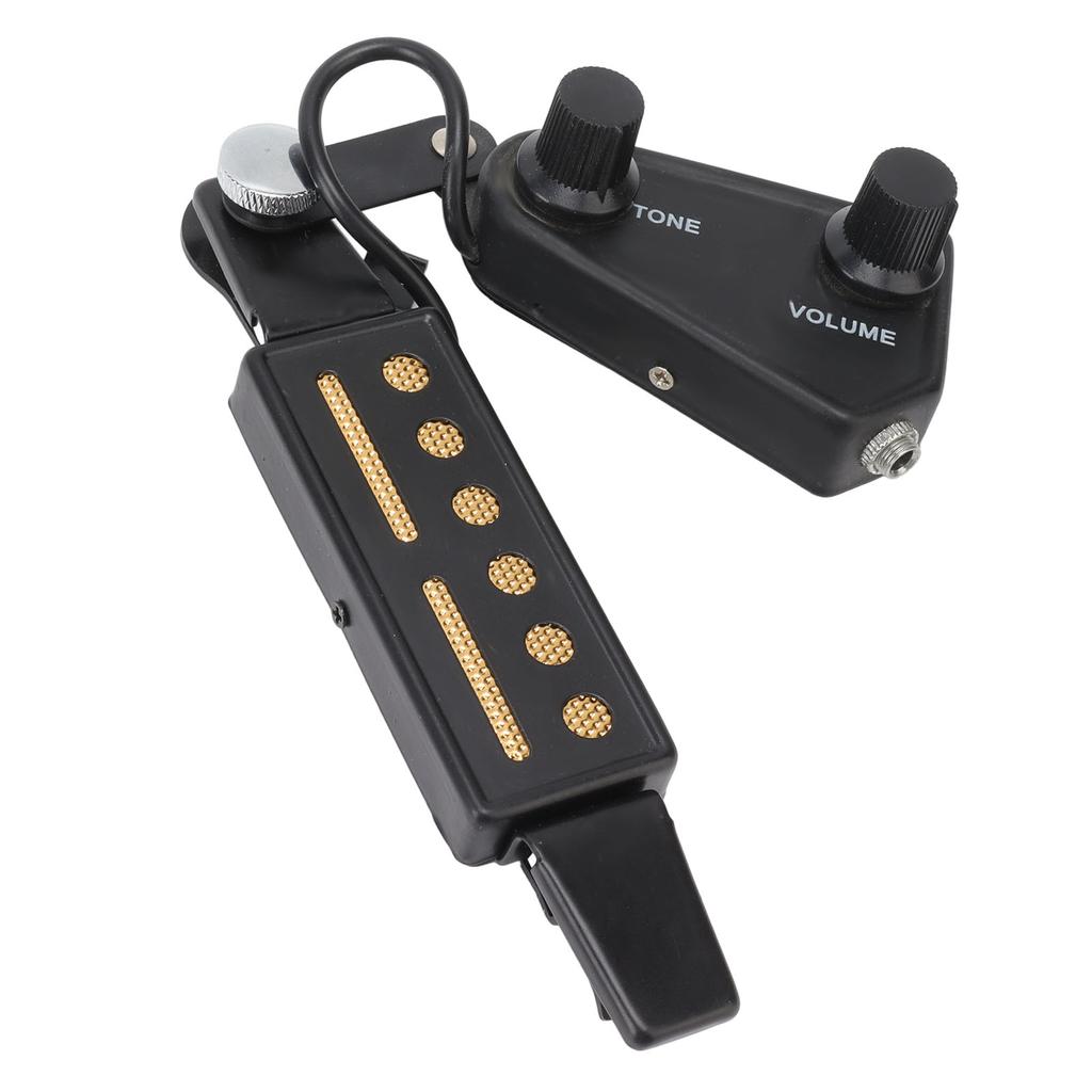 Soundhole Pickup Volume Tone Control 6 Hole Guitar Pickup for Acoustic Electric Guitar Black