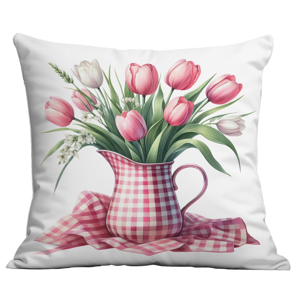 New Retro Pink Spring Farmhouse Pillowcase Home Living Room Sofa Cushion Pillowcase