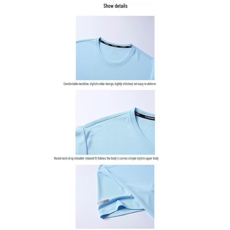 VANCAMEL Men's Summer Lightweight Breathable Quick-Dry T-Shirt