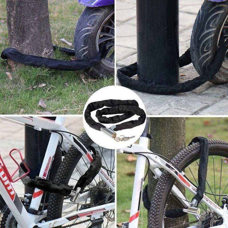 100cm Bike Chain Lock Lighter Weight and Stronger Security Anti-Theft Bicycle Lock Password Protection for Road Mountain Bikes 4