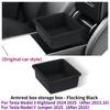 For Tesla Model Y Juniper 2025 Center Console Storage Organizer Box Tray Armrest Hidden Box Cup Holder New Model 3 Highland 2024