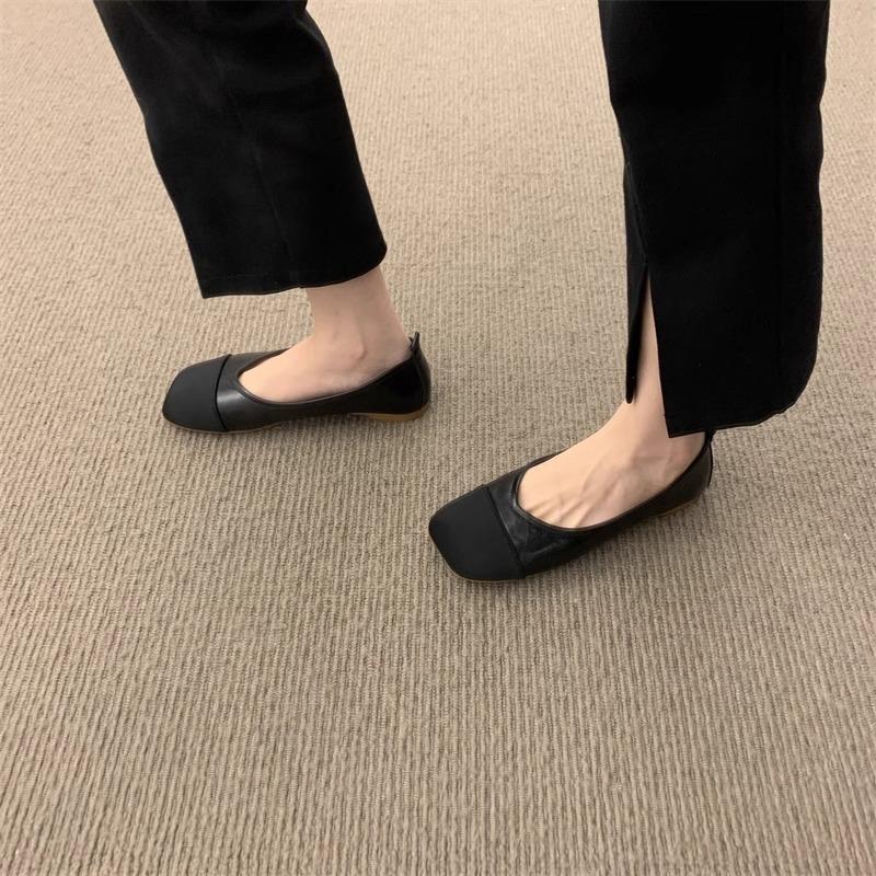 Flat single shoes women's shallow mouth shoes 2025 new spring and autumn one-pedal ladyshoes Mary Jane shoes