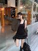 Elegant White Spaghetti Strap Dress - Ruffle Design Slim Fit Ballet A-line Skirt for Summer