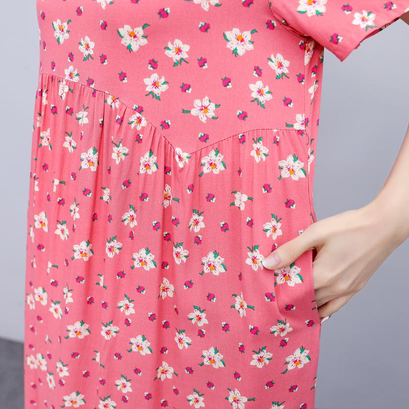 Casualowe letnie sukienki damskie z krótkim rękawem Eleganckie długie sukienki dla pań