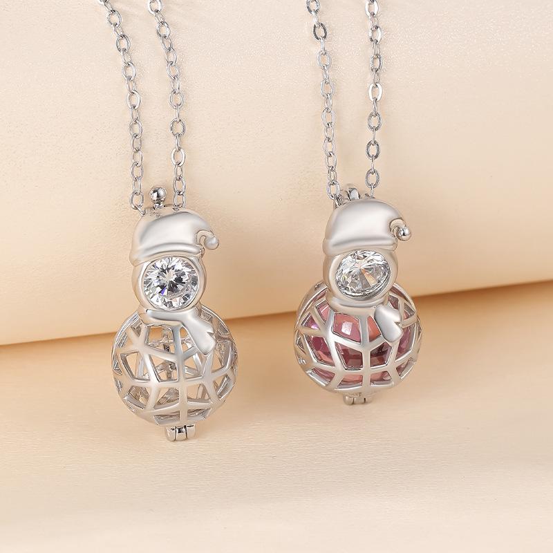 Women's S925 Silver Aromatherapy Magic Box Necklace - Christmas Gift Hollow Pendant