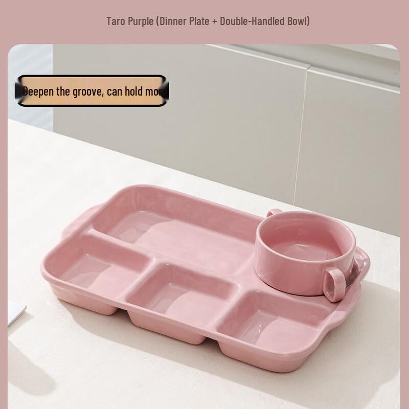 Perrson Ceramic Divided Breakfast Plate Set