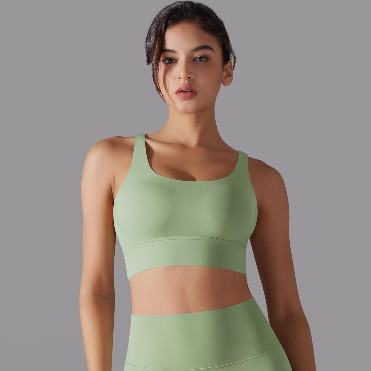 Auroth Back Cross Yoga Bra Womens Solid Color Gym Sports Жилет Beauty Back Fitness — фото 4