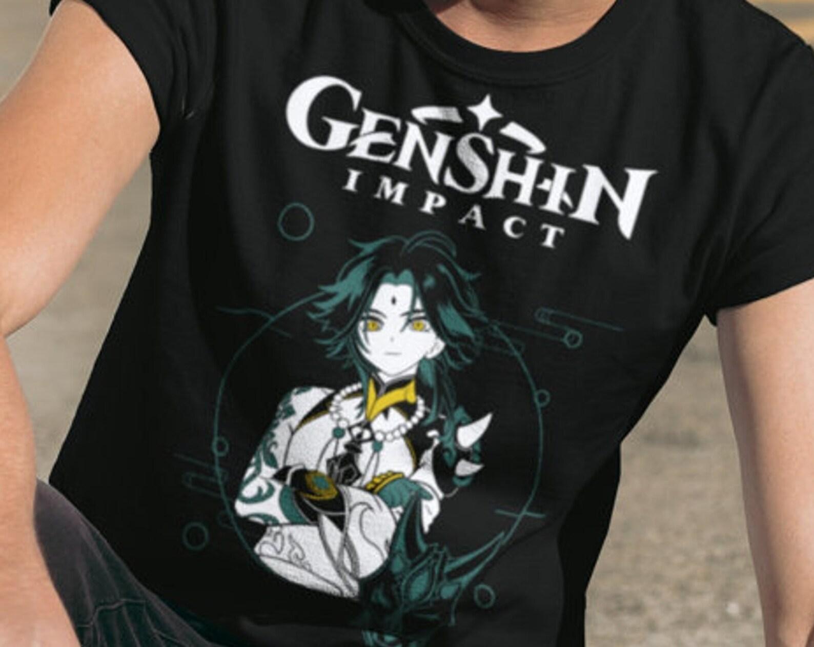 Genshin Impact Xiao Japan Aesthetic Anime Japanese Vaporwave Genshin Impact Raiden Shogun Gaming T-Shirt, Anime Waifu Shirt S