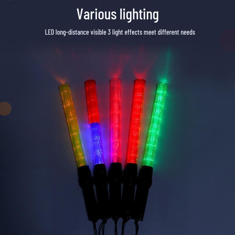 Battery-Powered LED Traffic Baton Glow Stick (54CM) - Multifunctional Warning & Concert Use