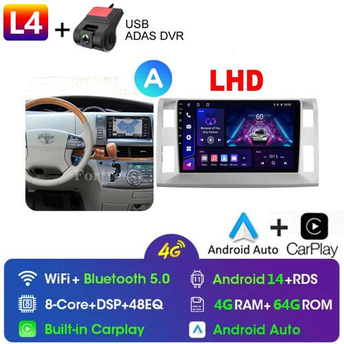 Android 14 Carplay WIFI+4G Car Radio For Toyota Previa 3 III XR50 Estima 2006-2019 Multimedia Player GPS 2din Head Unit Stereo