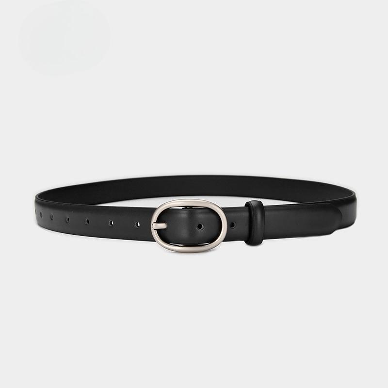 Belt for Women In Winter Casual Versatile Jeans Belt Decorative Thin Belt Cowhide Black Korean Simple Women's Belt