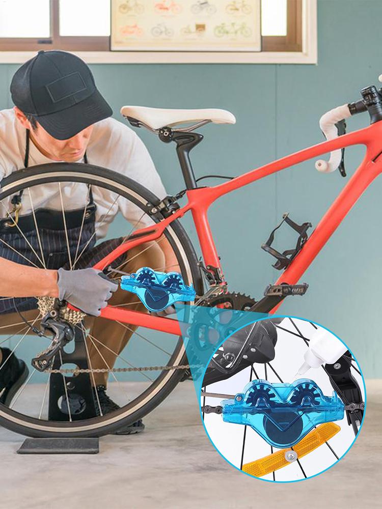 Cycling Chain Cleaner Kit Bike Chain Cleaner Brush Tool with Screw Cleaning Supplies Degreasing Bike Accessories for Cyclists