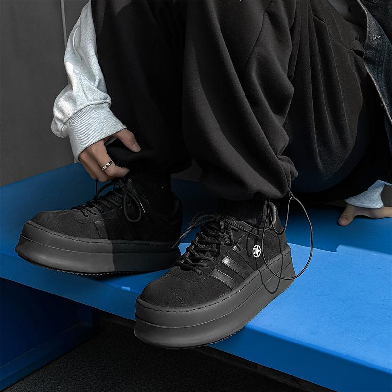 New dark high street style low-top board shoes thickened sports thick-soled niche design trendy shoes