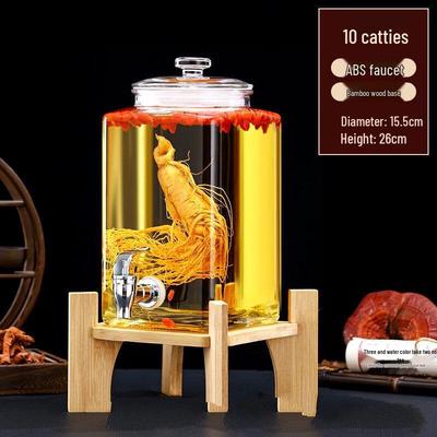 ZISIZ Glass Fermentation Jar with Faucet & Bamboo Base