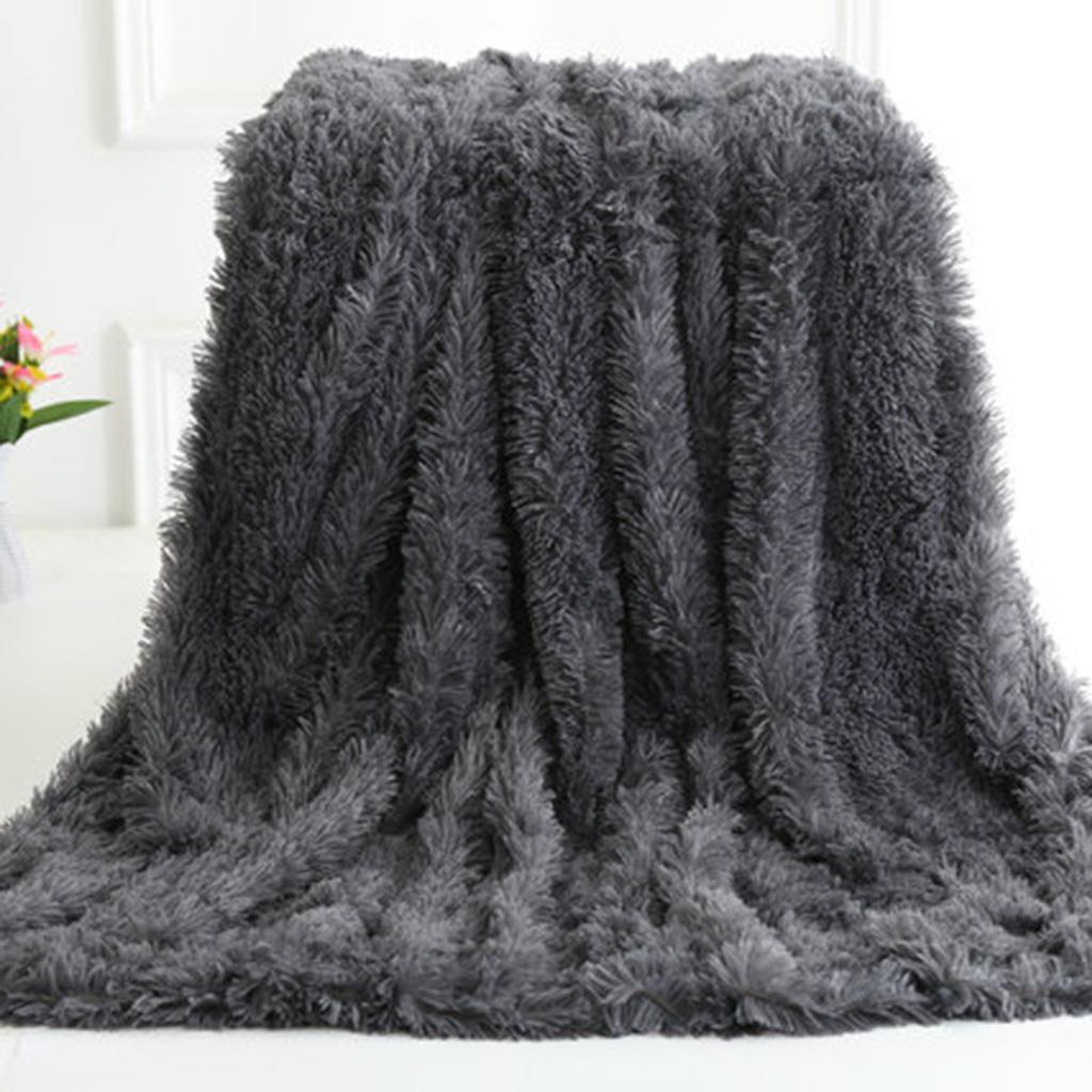Long Fur Throw Blanket Super Soft Long Shaggy Faux Fur Lightweight Warm Cozy Plush Fluffy