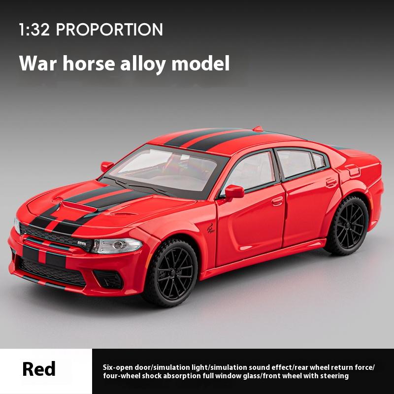 1/32 Alloy Die-cast Dodge War Horse Car Model with Sound and Lights, Tire Shock Absorption, Children's Toy Car, Boys' Birthday Gift