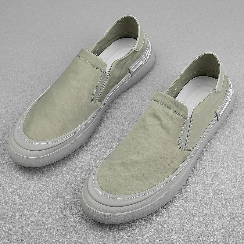 2025 Summer Men Sneakers Light Ice Silk Cloth Casual Shoes Men Breathable Walking Flat Shoes Man Loafers Zapatillas Hombre Male