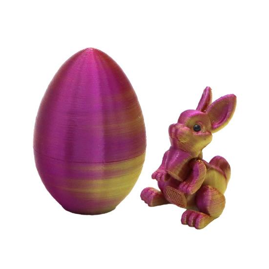 Påskhare Öra Äggprydnad med Ledad Kanin Inuti 3D-printad Rörliga Leder Kaninfigur Fidgetleksak Påskhelg Festdekoration