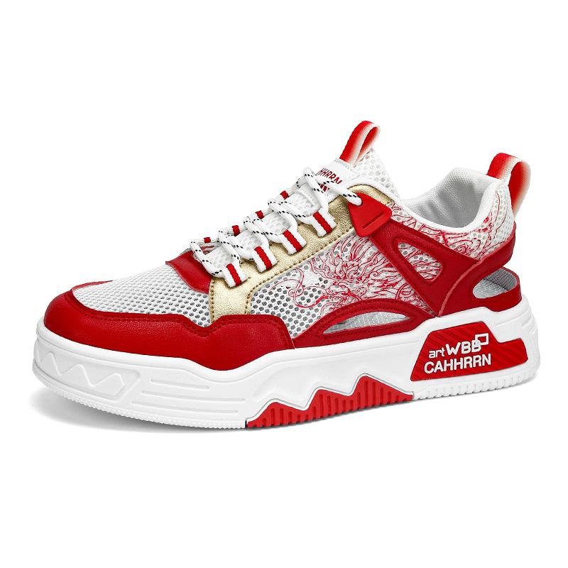 

Men s sandals 2025 new summer breathable hollow mesh casual board shoes student national style personalized platform men s shoes 44