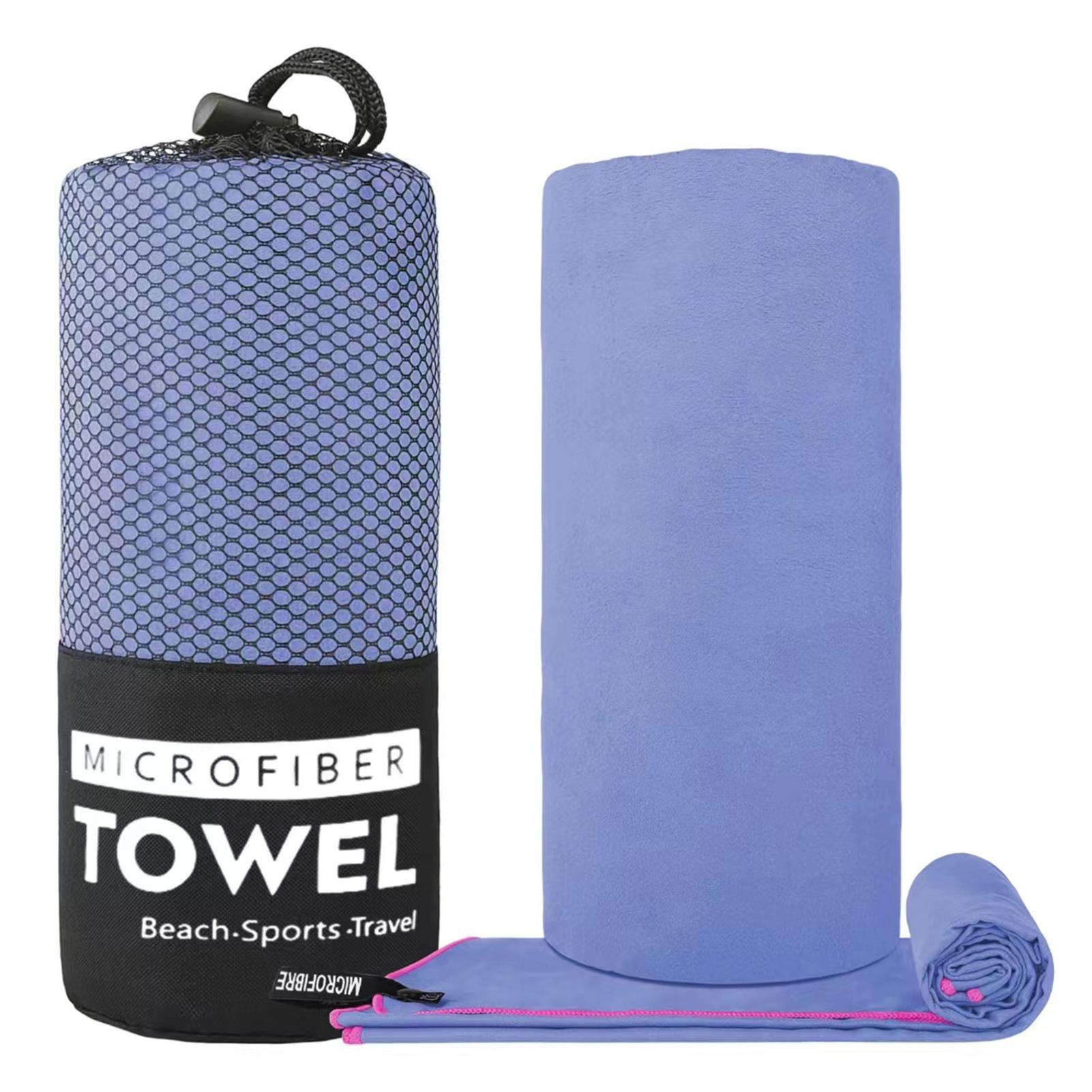 

Набор из 3 полотенец из микрофибры для быстрой сушки с сумкой для хранения, спортивное банное полотенце для спортзала, абсорбирующее банное полотенце, для путешествий, плавания, кемпинга, пляжа Set фиолетовый
