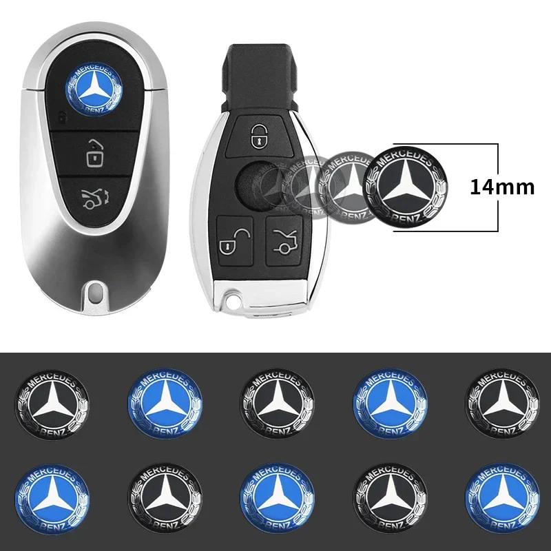 WTPEU1 For MERCEDES-BENZ AMG New 2025 5/10Pcs 14mm Car Key Emblem Stickers Auto Control Key Logo Decals For Mercedes Benz AMG W203 W206