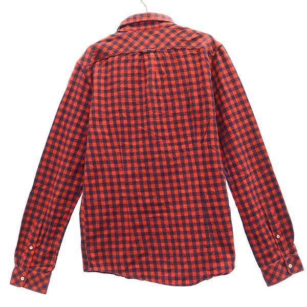 GOLDEN GOOSE DELUXE BRAVO check Long sleeve shirt M Red x black Men's Used