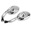 2Pcs Motorcycle Modified Round Rearview Mirror Chrome Rear View Side Mirrors